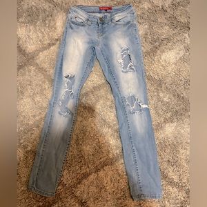 YMI Distressed skinny blue denim jeans